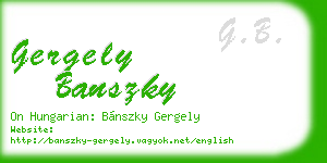 gergely banszky business card